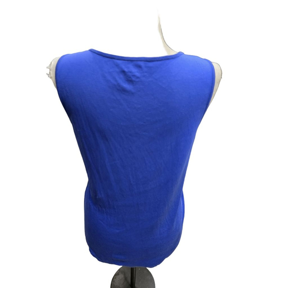 Chico's Women's Tank Top Size 2=L Blue V-Neck Sleeveless - Picture 3 of 6